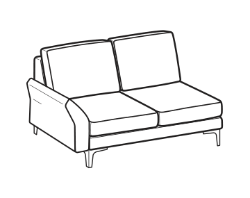 LeComfort Modular Sofa THOAS EASY – 2-seater lateral Left