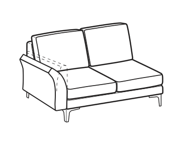 LeComfort Modular Sofa THOAS EASY – 2-seater lateral Left