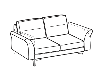 LeComfort Sofa THOAS MID – 2-seater sofa