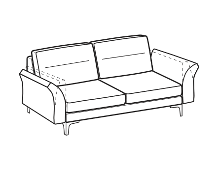 LeComfort Sofa THOAS MID – 2-seater sofa