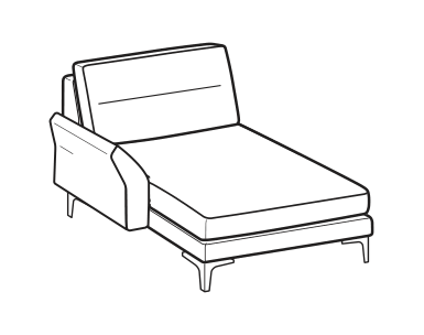 LeComfort Reversible Chaise Longue THOAS MID – Reversible chaise longue mini Left