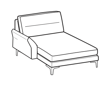 LeComfort Reversible Chaise Longue THOAS MID – Reversible chaise longue mini Left
