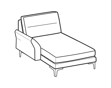 LeComfort Reversible Chaise Longue THOAS MID – Reversible chaise longue mini Left