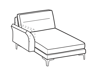 LeComfort Reversible Chaise Longue THOAS MID – Reversible chaise longue mini Left