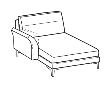 LeComfort Reversible Chaise Longue THOAS MID – Reversible chaise longue mini Left