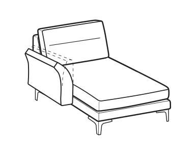 LeComfort Reversible Chaise Longue THOAS MID – Reversible chaise longue mini Left