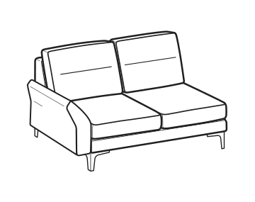 LeComfort Modular Sofa THOAS MID – 2-seater lateral Left
