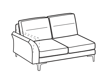 LeComfort Modular Sofa THOAS MID – 2-seater lateral Left