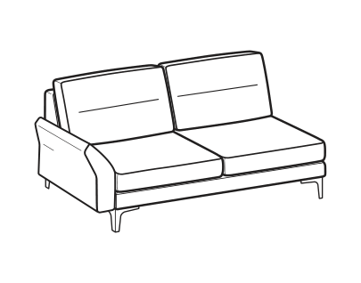 LeComfort Modular Sofa THOAS MID – 2-seater lateral Left