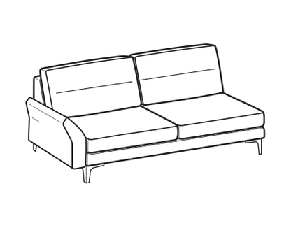 LeComfort Modular Sofa THOAS MID – 2-seater lateral Left