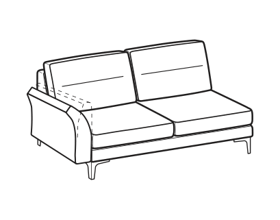 LeComfort Modular Sofa THOAS MID – 2-seater lateral Left