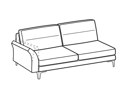 LeComfort Modular Sofa THOAS MID – 2-seater lateral Left