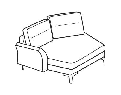 LeComfort Corner Sofa Element THOAS MID – Corner terminal angular Left