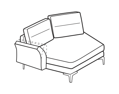 LeComfort Corner Sofa Element THOAS MID – Corner terminal angular Left