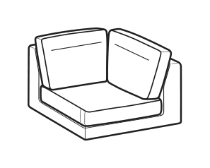LeComfort Corner Sofa Element THOAS UP – Corner terminal angular Left