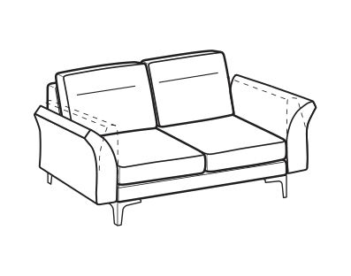 LeComfort Sofa THOAS UP – 2-seater sofa