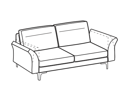 LeComfort Sofa THOAS UP – 2-seater sofa