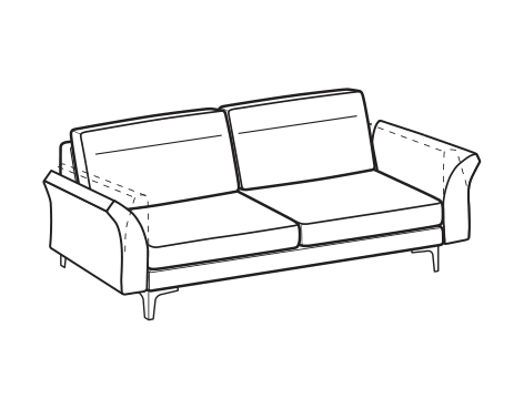 LeComfort Sofa THOAS UP – 2-seater sofa