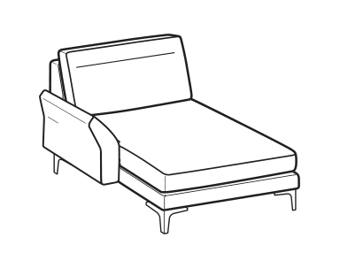 LeComfort Reversible Chaise Longue THOAS UP – Reversible chaise longue mini Left