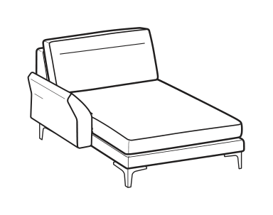 LeComfort Reversible Chaise Longue THOAS UP – Reversible chaise longue mini Left