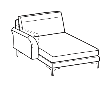 LeComfort Reversible Chaise Longue THOAS UP – Reversible chaise longue mini Left