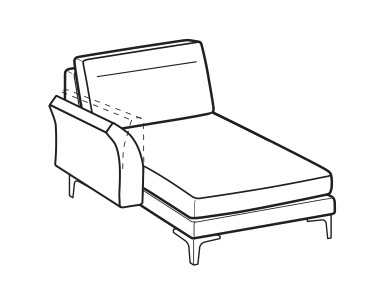 LeComfort Reversible Chaise Longue THOAS UP – Reversible chaise longue mini Left