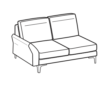 LeComfort Modular Sofa THOAS UP – 2-seater lateral Left