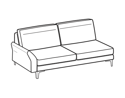 LeComfort Modular Sofa THOAS UP – 2-seater lateral Left