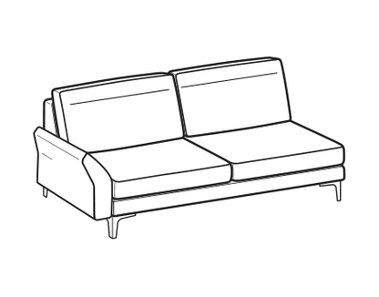 LeComfort Modular Sofa THOAS UP – 2-seater lateral Left
