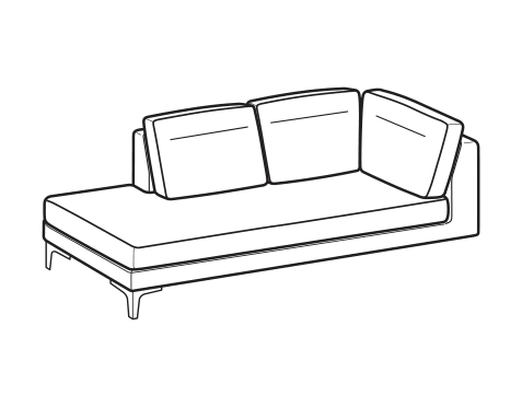 LeComfort Corner Sofa Element THOAS UP – Corner terminal angular Left