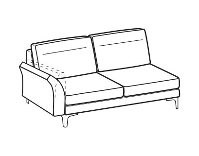 LeComfort Modular Sofa THOAS UP – 2-seater lateral Left