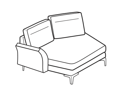 LeComfort Corner Sofa Element THOAS UP – Corner terminal angular Left