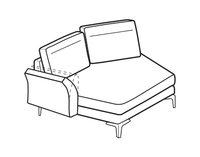 LeComfort Corner Sofa Element THOAS UP – Corner terminal angular Left