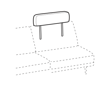 LeComfort THOAS ZS000 headrest — technical drawing; sofa not included