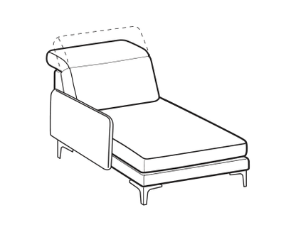 LeComfort Reversible Chaise Longue VANESSA – Reversible chaise longue mini Left