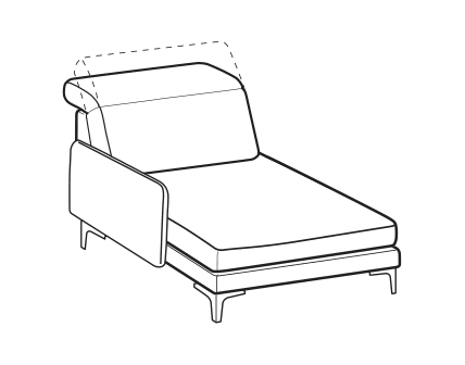 LeComfort Reversible Chaise Longue VANESSA – Reversible chaise longue mini Left