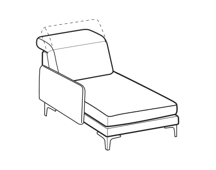 LeComfort Reversible Chaise Longue VANESSA – Reversible chaise longue mini Left