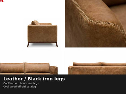 Finish · Leather / Black iron legs