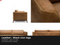 Finish · Leather / Black iron legs