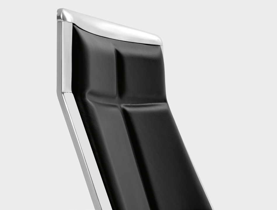 Viganò ADELE ADD3H executive chair — Azalea leather and polished aluminium configuration
