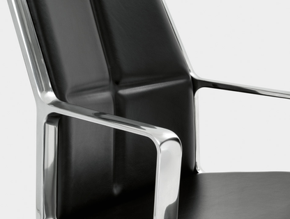Viganò ADELE ADD3H executive chair — Azalea leather and polished aluminium configuration