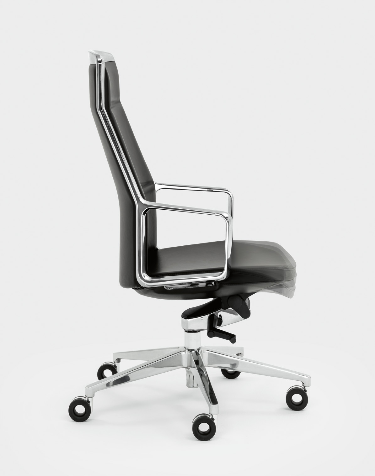 Viganò ADELE ADD3H executive chair — Azalea leather and polished aluminium configuration