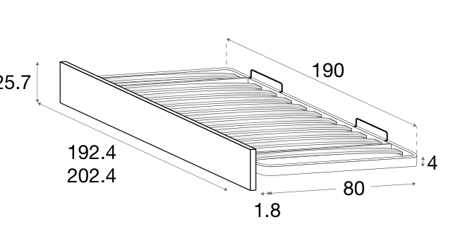 Zalf pull-out bed base and drawers for sofa beds — official manufacturer technical illustration