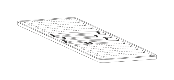 Zalf bed base — official manufacturer technical illustration