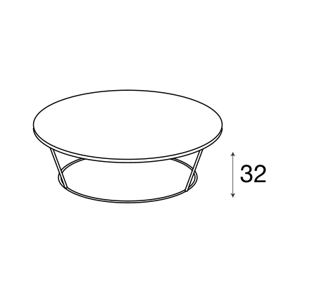 Zalf Round coffee table — official manufacturer technical illustration
