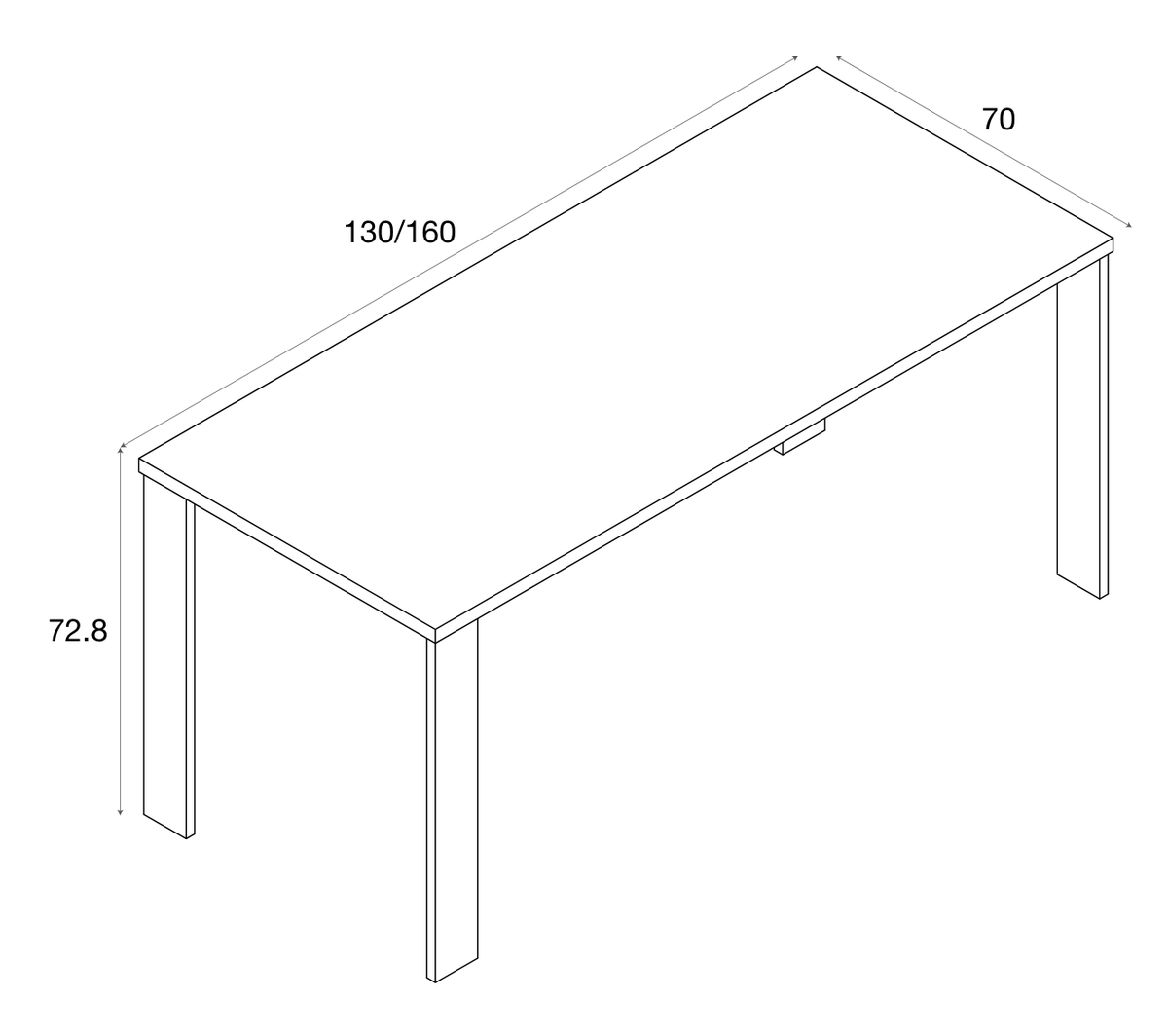 Zalf 10x2 desk — official manufacturer technical illustration