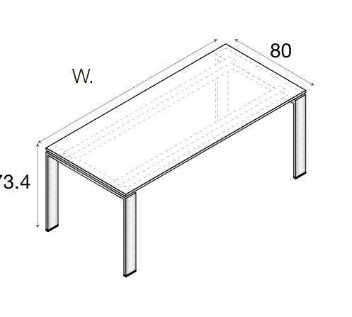 Zalf office desk P01 portal legs — official manufacturer technical illustration
