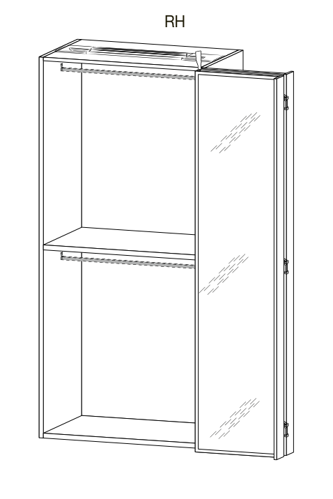 Zalf bifold-door wardrobe modules — official manufacturer technical illustration