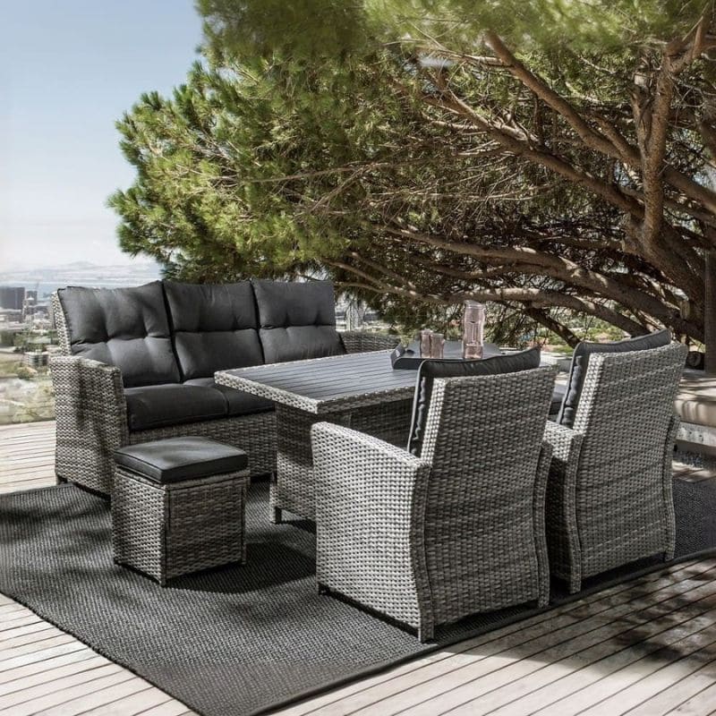 Bizzotto - Outdoor Furniture Set Ariel Grey Set6
