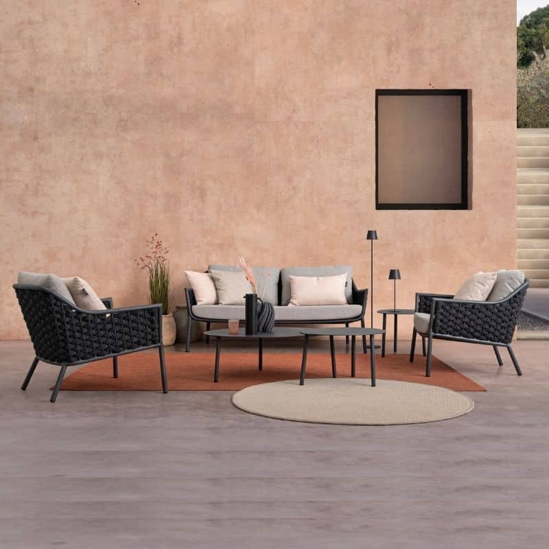 Bizzotto - Outdoor Furniture Set Everly Charcoal